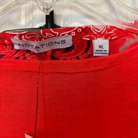 Notations NWOT 2PC Set Chiffon Beautiful Lifted Design and Solid Shell Top - Picture 6 of 6